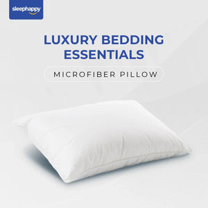 หมอนไมโครไฟเบอร์ รุ่น Microfiber Pillow สไตล์โรงแรม 5ดาว ระบายอากาศได้ดี ป้องกันไรฝุ่น และไม่ระคายเคืองผิว สัมผัสนุ่ม ปานกลาง และแน่น รองรับทุกท่านอน - sleep-happy-th