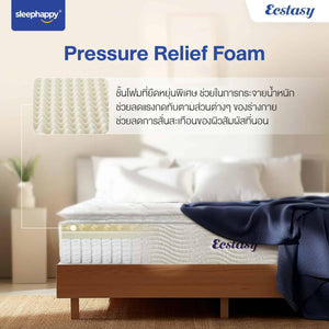 ที่นอนพ็อกเก็ตสปริงผสานยางพาราธรรมชาติแท้ 100% เสริม Pillow top รุ่น Ecstasy หนา 12 นิ้ว สัมผัสนุ่มแน่น - sleep-happy-th