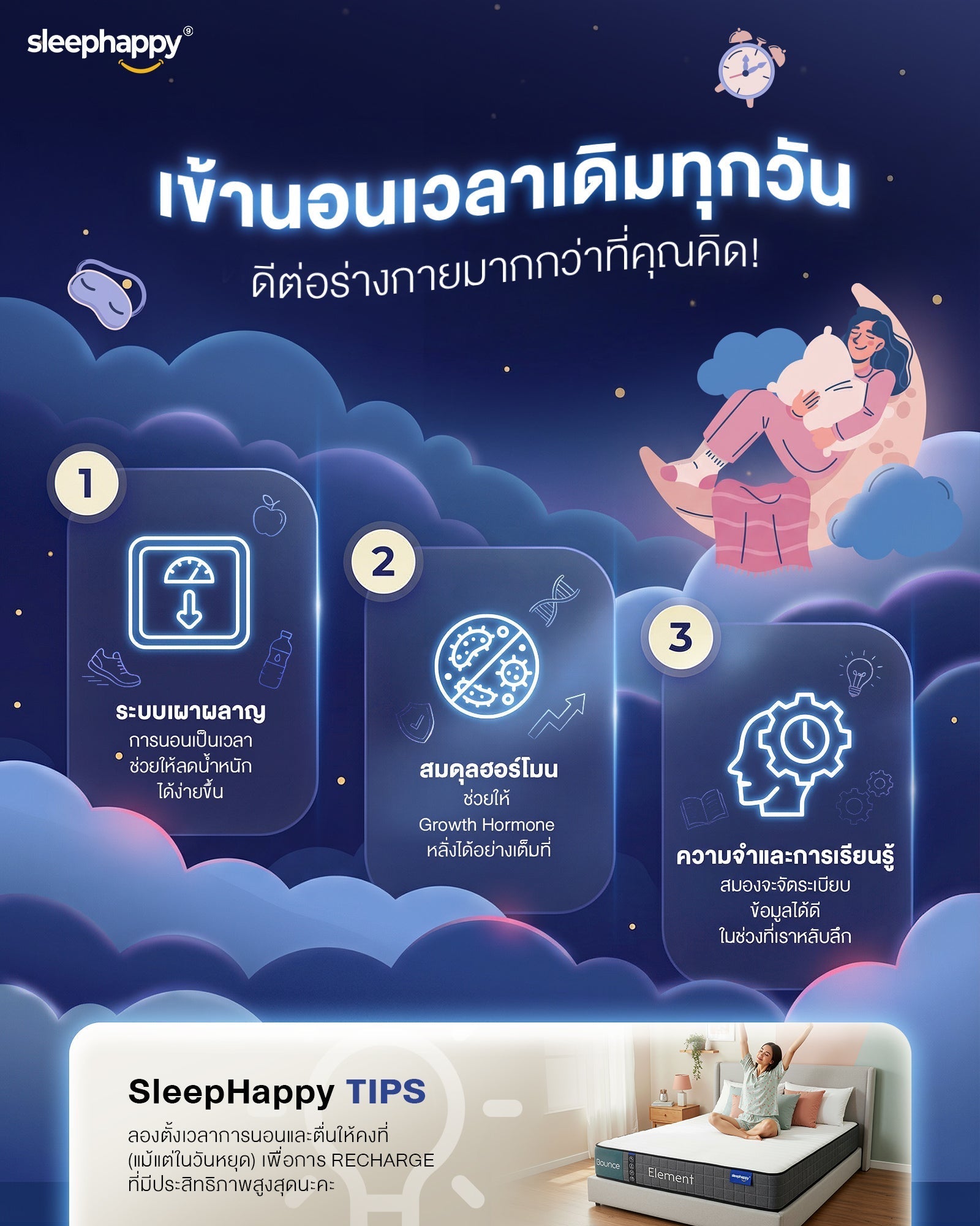 เข้านอนเวลาเดิมทุกวัน: ทำไม Circadian Rhythm ถึงสำคัญกว่าที่คุณคิด