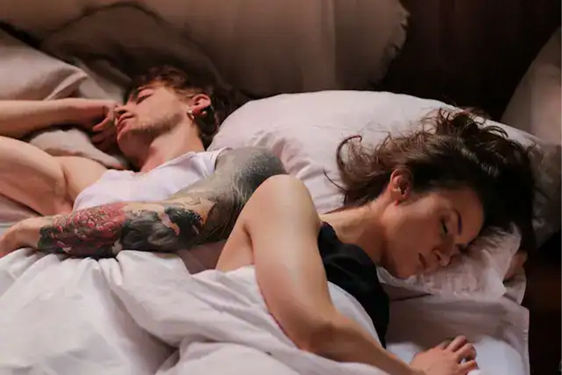 I have trouble sleeping soundly when I'm with my partner. How can I fix this?