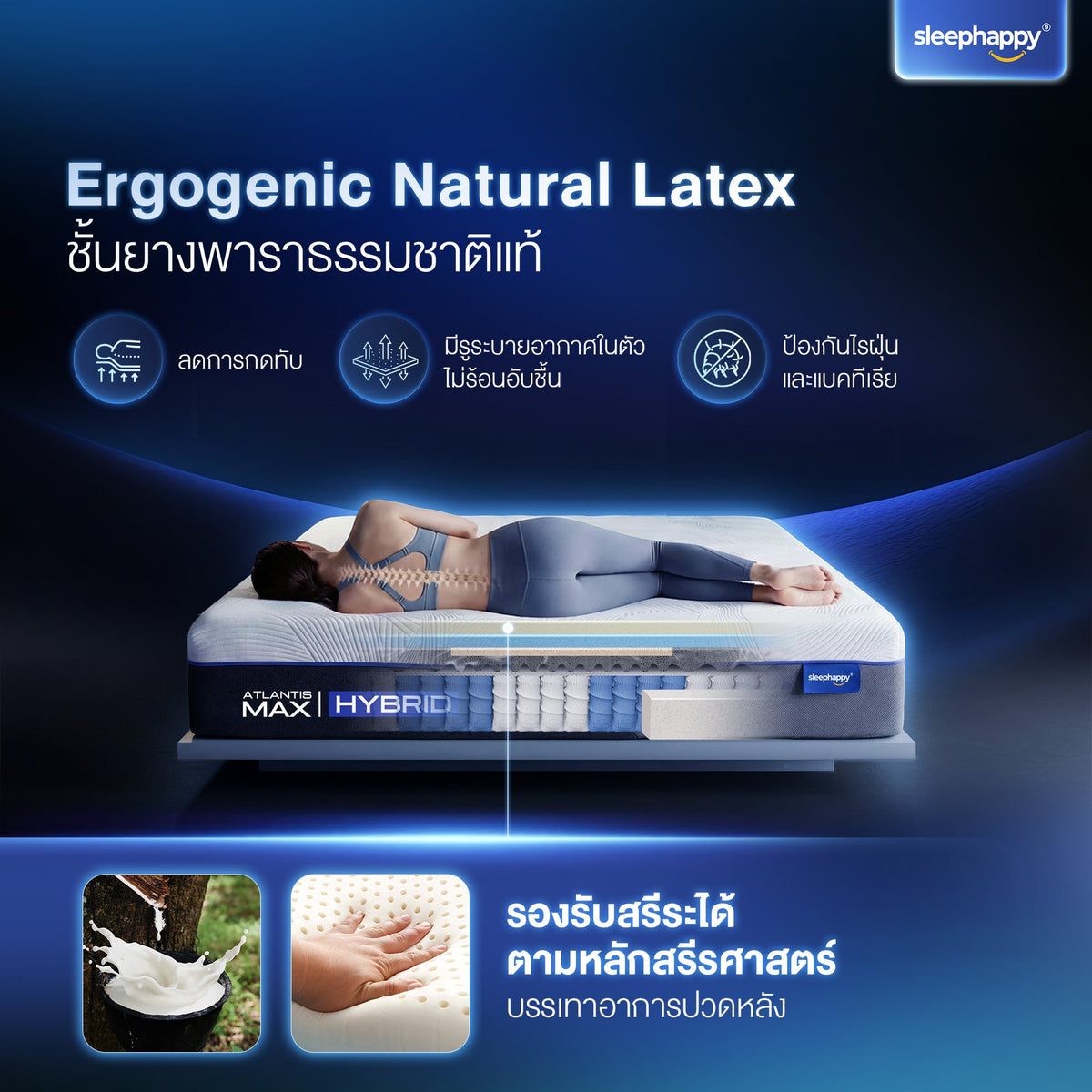 ชุดสุดคุ้ม ที่นอน Atlantis Max Hybrid + ฐานเตียง (Bed Base) — ที่นอน Atlantis Max Hybrid