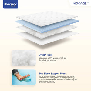 ที่นอนพ็อกเก็ตสปริง รุ่น Atlantis Lite ช่วยลดเเรงสั่นสะเทือน ไม่รบกวนคู่นอน สัมผัสนุ่มเเน่น รองรับสระรีได้ดี - sleep-happy-th