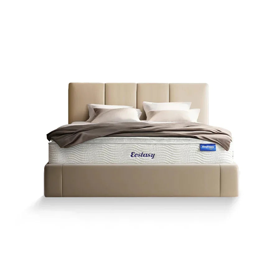 ที่นอนพ็อกเก็ตสปริงผสานยางพาราธรรมชาติแท้ 100% เสริม Pillow top รุ่น Ecstasy หนา 12 นิ้ว สัมผัสนุ่มแน่น - sleep-happy-th