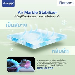 ที่นอนยางพาราธรรมชาติ 100% รุ่น Element ที่นอนเพื่อสุขภาพ รองรับสรีระและแรงกดทับได้ดี - sleep-happy-th