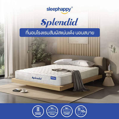 ที่นอนพ็อกเก็ตสปริง รุ่น Splendid สัมผัสนุ่มกึ่งแน่น สไตล์โรงแรม ลดเเรงสั่นสะเทือนได้ดี - sleep-happy-th