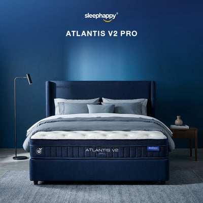 ที่นอนยางพารา และพ็อกเก็ตสปริง สัมผัสเย็น รุ่น Atlantis V2 Pro หนา 11 นิ้ว ให้สัมผัสนุ่มแน่น ผสานนวัตกรรมชาโคล หลับสบาย รุ่นขายดี Best Seller