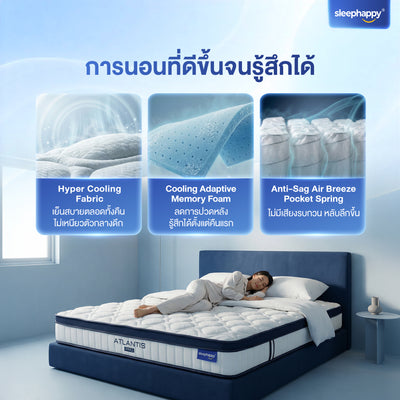 The Atlantis Pro 10-inch thick cool-touch pocket spring mattress incorporates charcoal technology, offering a soft yet firm feel for comfortable sleep. A best-selling model.