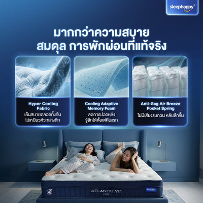 ชุดสุดคุ้ม ที่นอน Atlantis V2 PRO + ฐานเตียง + หัวเตียง (Bed Base + Headboard) — ที่นอน Atlantis V2 PRO