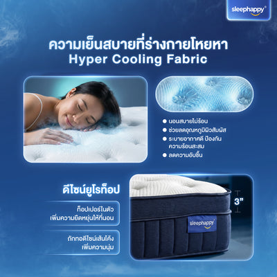 ที่นอนยางพารา และพ็อกเก็ตสปริง สัมผัสเย็น รุ่น Atlantis V2 Pro หนา 11 นิ้ว ให้สัมผัสนุ่มแน่น ผสานนวัตกรรมชาโคล หลับสบาย รุ่นขายดี Best Seller