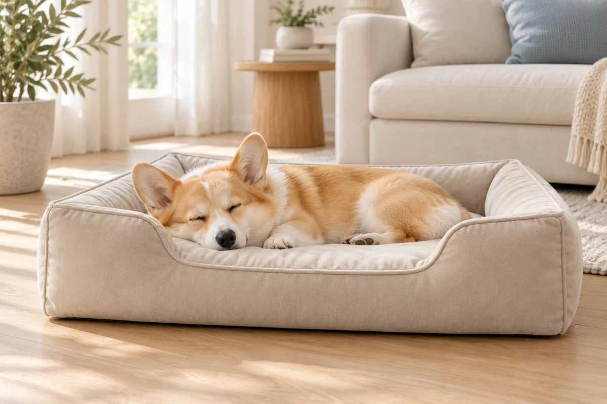 ภาพจำลองที่นอนสัตว์เลี้ยงทรงโซฟา SleepHappy Pet Bed