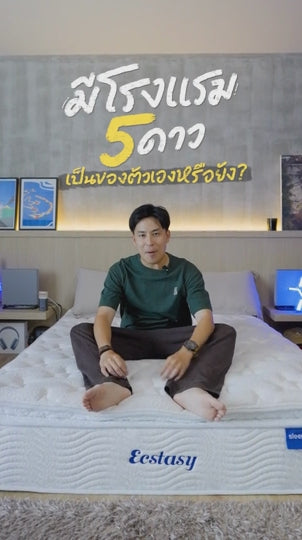 ที่นอนพ็อกเก็ตสปริงผสานยางพาราธรรมชาติแท้ 100% เสริม Pillow top รุ่น Ecstasy หนา 12 นิ้ว สัมผัสนุ่มแน่น
