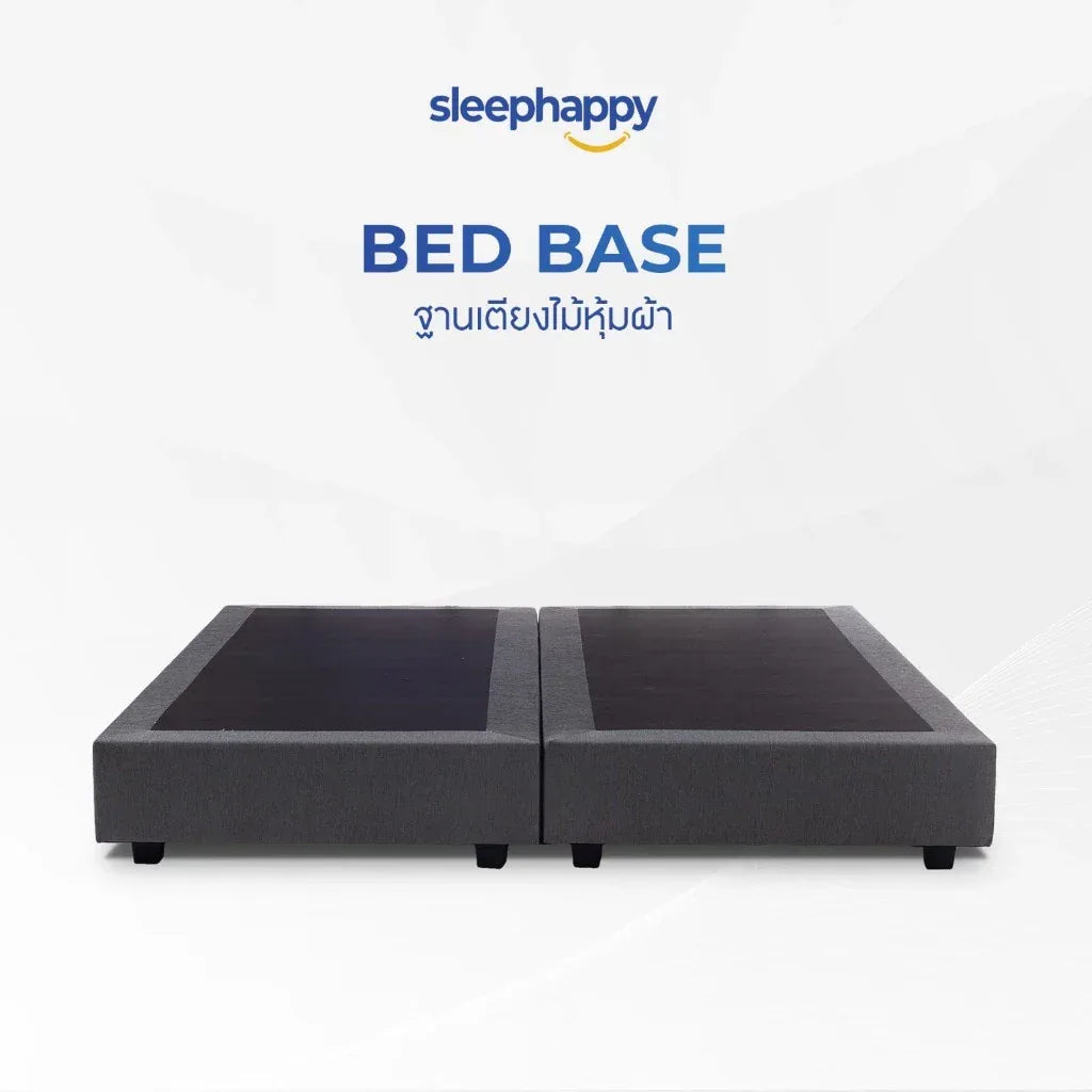 SleepHappy Bed Base hotel bed base wrapped in thick linen with rollers
