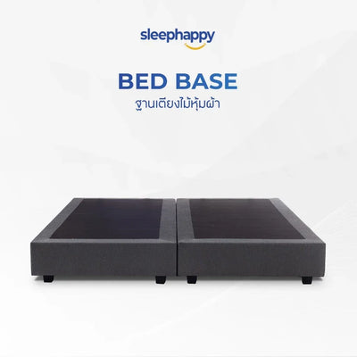 SleepHappy Bed Base hotel bed base wrapped in thick linen with rollers