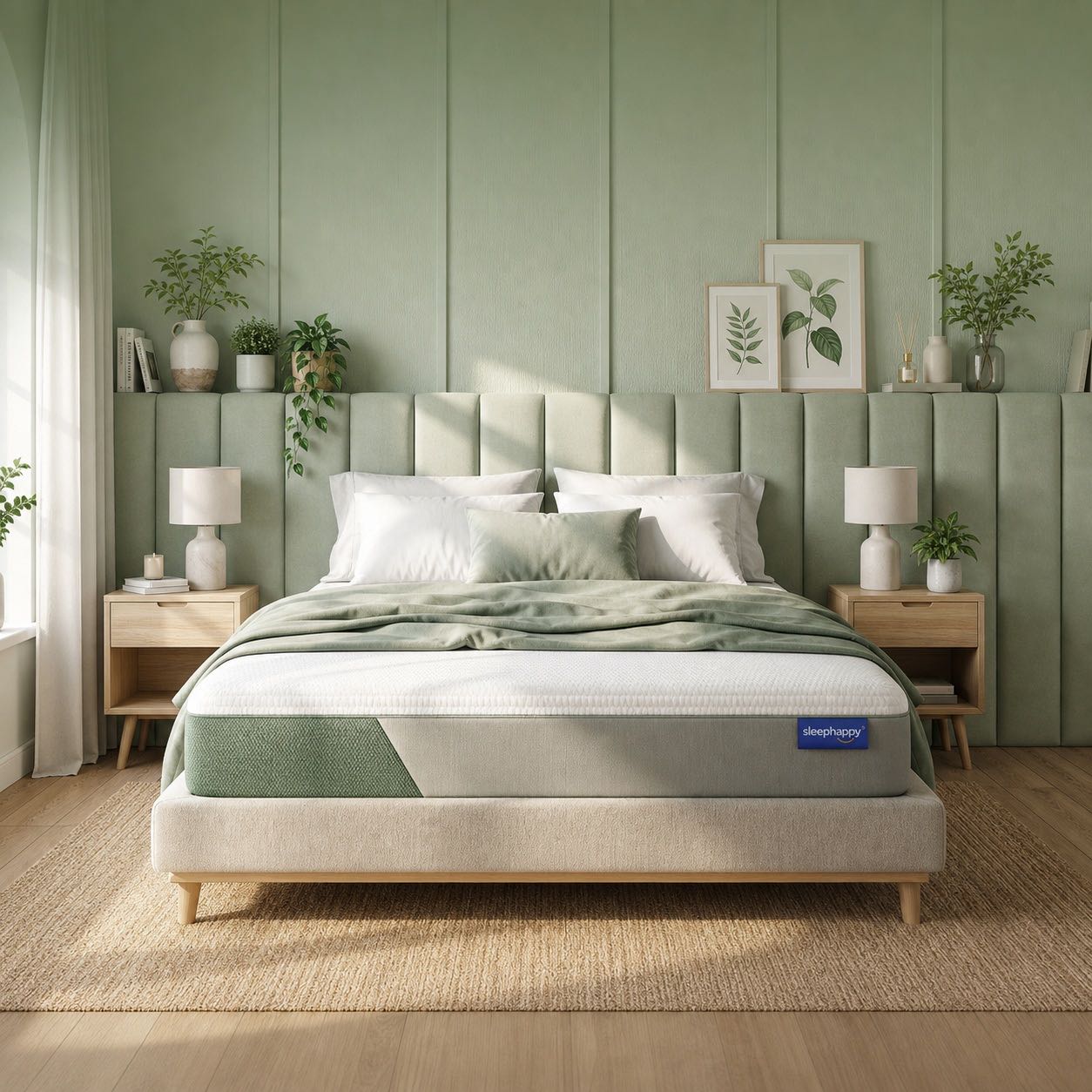ที่นอน Element Collection ในห้องนอนโทนสีเขียว